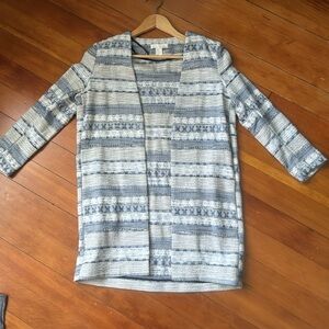 H&M women's blue/cream blazer size xs 100% cotton